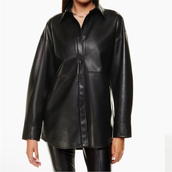 Aritzia Jackets & Blazers - Aritzia Babaton Faux Leather Over Shirt